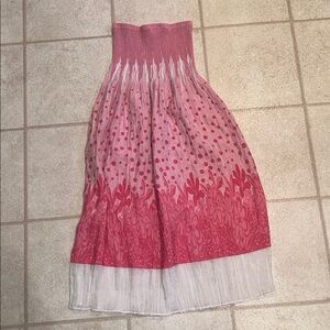 Lapis Pink Ombre Maxi Skirt with Floral & Polka Dot Print
